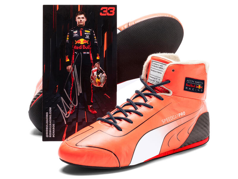 PUMA IS GOING FLAT OUT WITH LIMITED EDITION OF MAX VERSTAPPEN S SPEEDCAT PRO GT RACE BOOT ON SALE PUMA