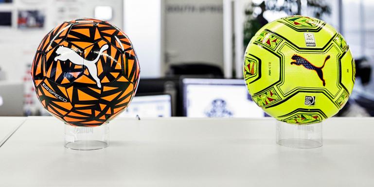 PUMA Soccer Balls displayed in the Office
