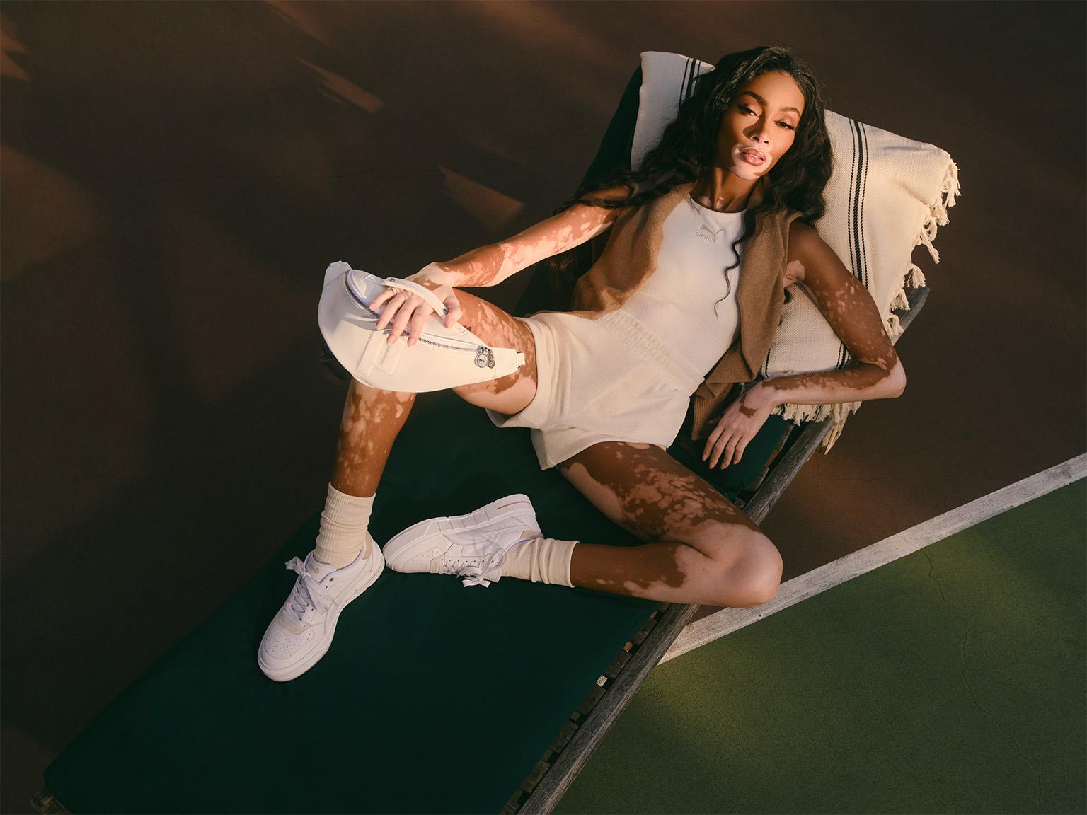 WINNIE HARLOW SERVES LOOKS OFF THE COURT WEARING THE NEW PUMA CALI COURT SNEAKER PUMA