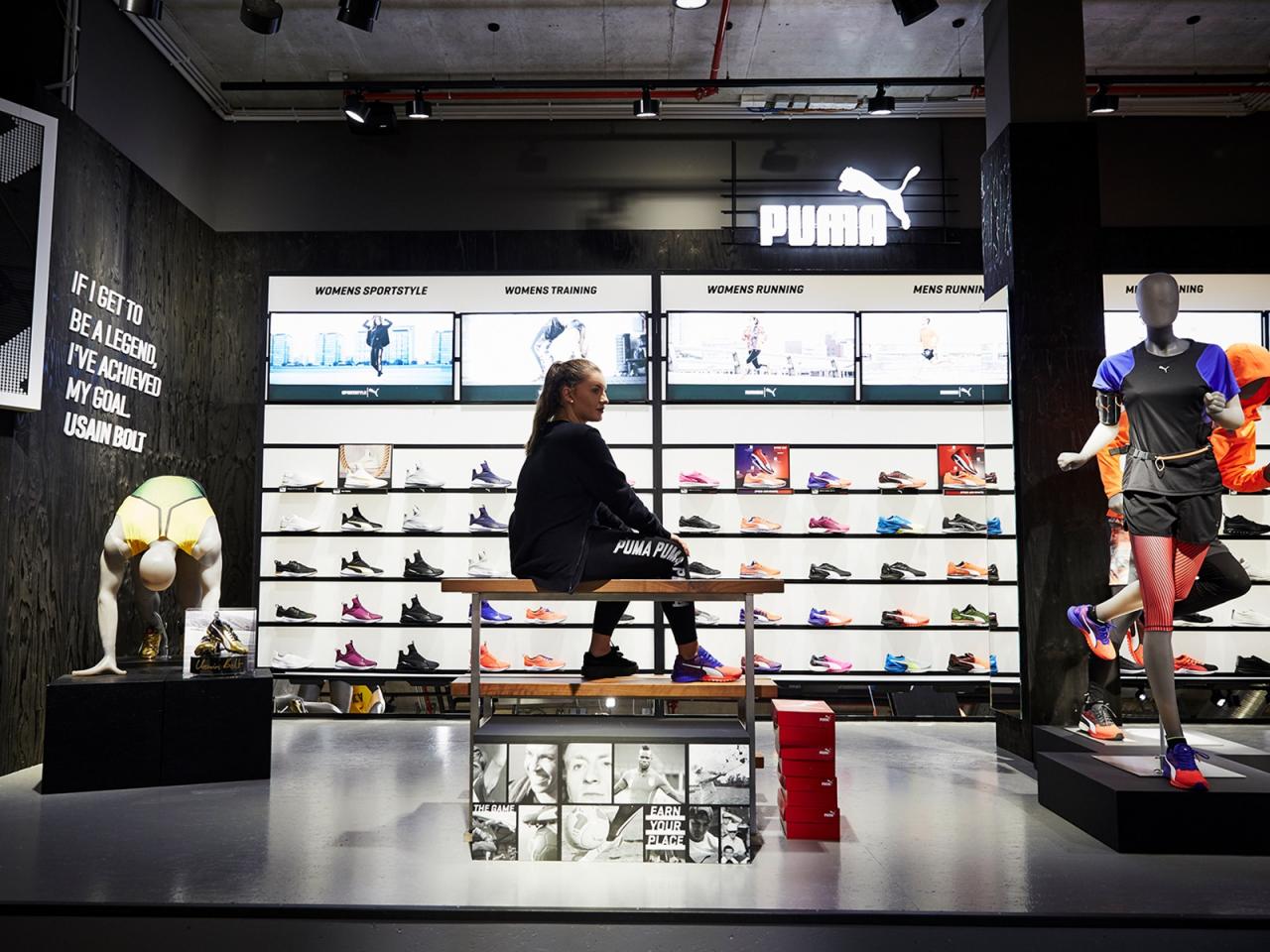 Customer sitting in the PUMA store